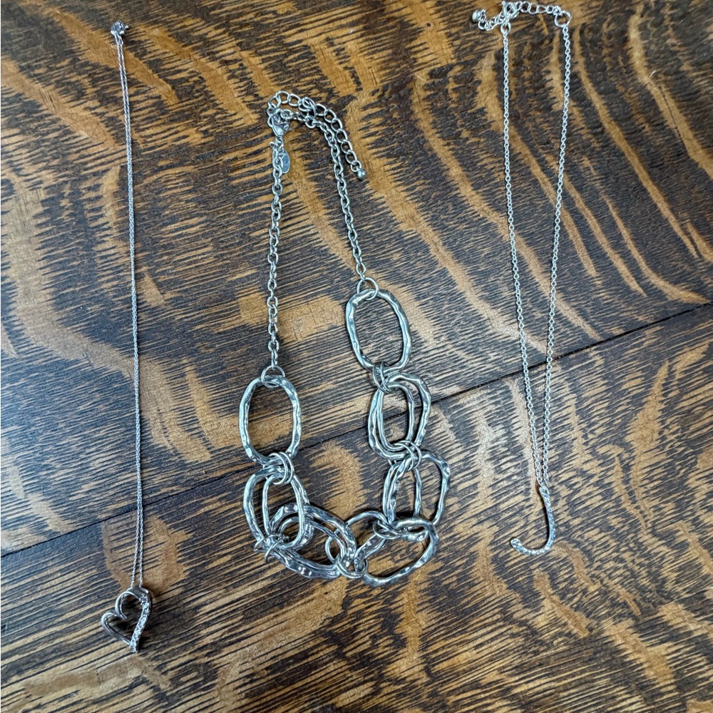 Silver Linked Statement Necklace - Women Jewelry